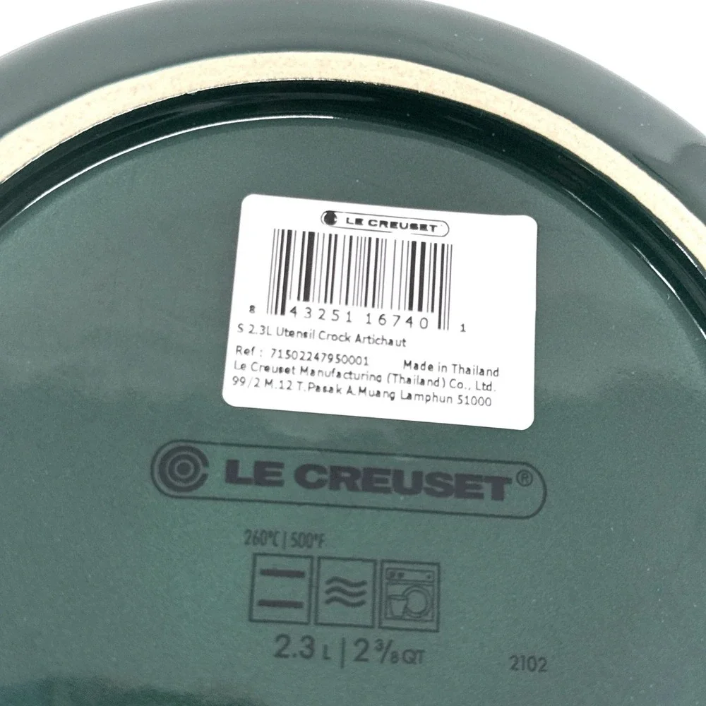 Le Creuset Artichaut Green Large Utensil Crock 2.3L / 2.38 Qt Stoneware 2102